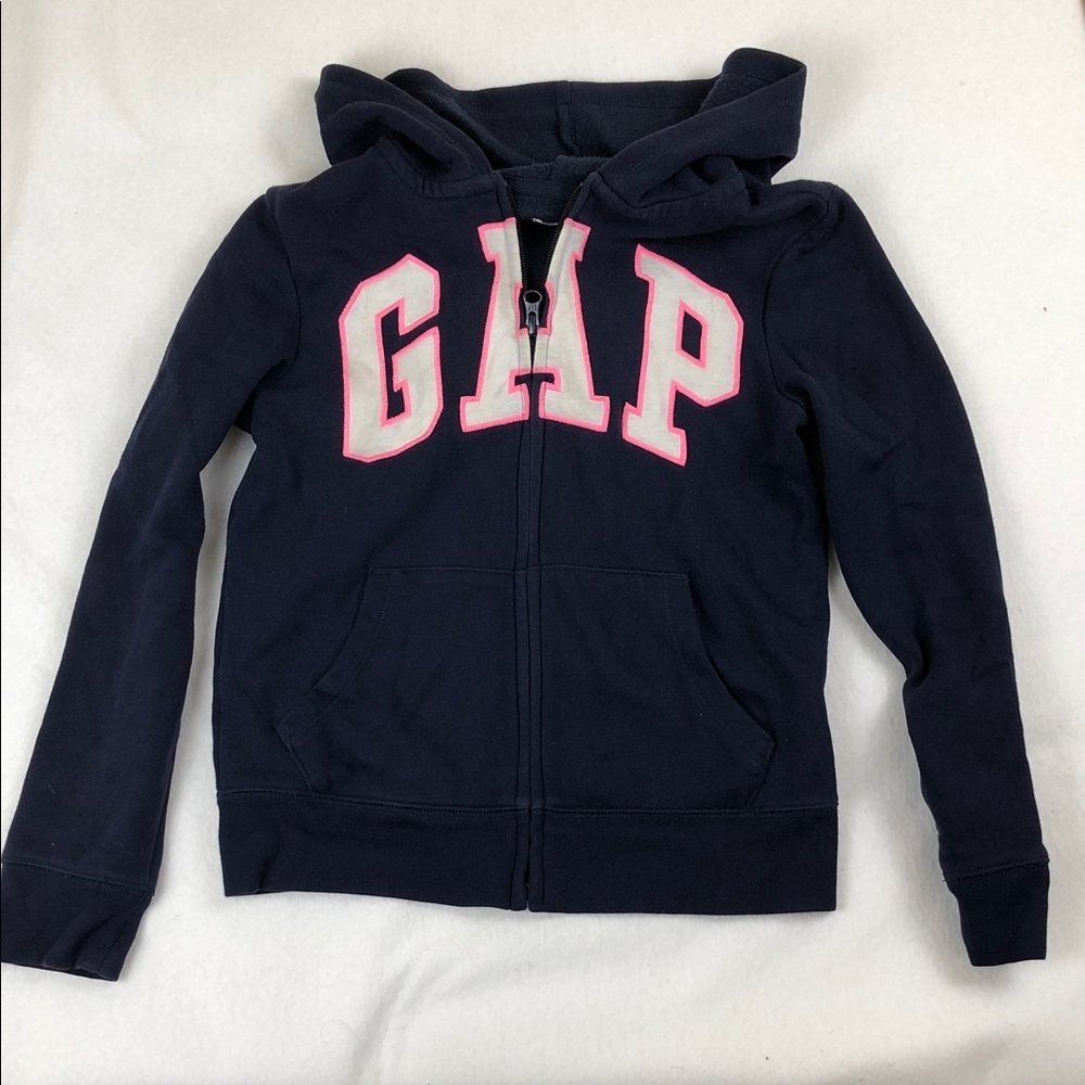 GAP Kids Dark Blue Hoodie with Pink Logo (K1)